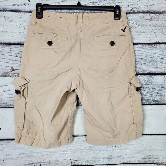 American Eagle Cargo Shorts Men’s Size 30 Khaki 100% Cotton Outdoor Utility - Picture 3 of 7